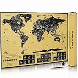 The World Is Yours Weltkarte zum Rubbeln inkl. Weltwunder und Naturwunder - Rubbel Weltkarte - Scratch Map (Deutsch - 82,5 x 59,5 cm &ndash; Geschenkverpackung)