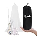 Brandery Moskitonetz Set für zu Hause & Reisen 2x2m | Mückenschutz mit 500 Mesh - großes Netz für Doppelbett - Mückennetz für Bett | Schutznetz für Indoor & Outdoor | Inklusive 15 Klebehaken