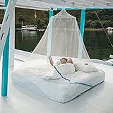 GlisGlis Blue Pyramid Moskitonetz, imprägniert, für Doppelbett, Moskitonetz Reise, Mückennetz, feinmaschig, mit Expander zum Befestigen und Eingang mit Reißverschluss, Moskitonetz für Reise