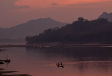 Luang Prabang - erste Eindrücke der alten Königsstadt in Laos 6 Sonnenuntergang in Luang Prabang am Mekong