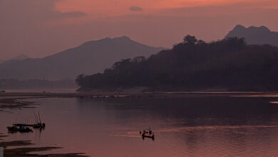 Sonnenuntergang in Luang Prabang am Mekong