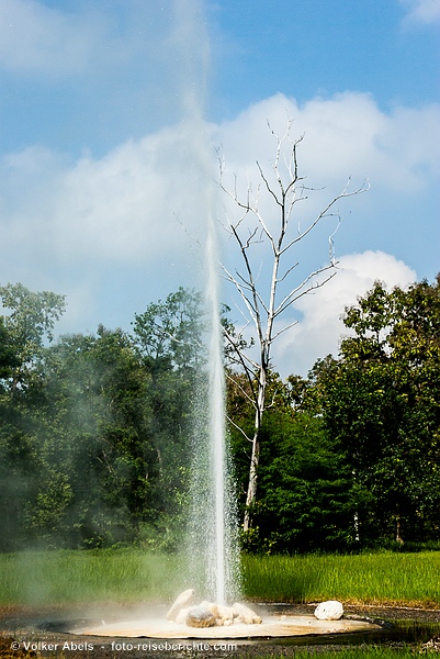 Die heißen Quellen von San Kampaeng 5 Heißen Quellen von San Kamphaeng, Geysir mit aufsteigender Wasserfontaine - © Volker Abels - www.foto-reiseberichte.com