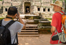 Touristen mit Rucksack